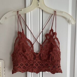 FP Movement by Free People Rust Lace Bandeau Bralette
